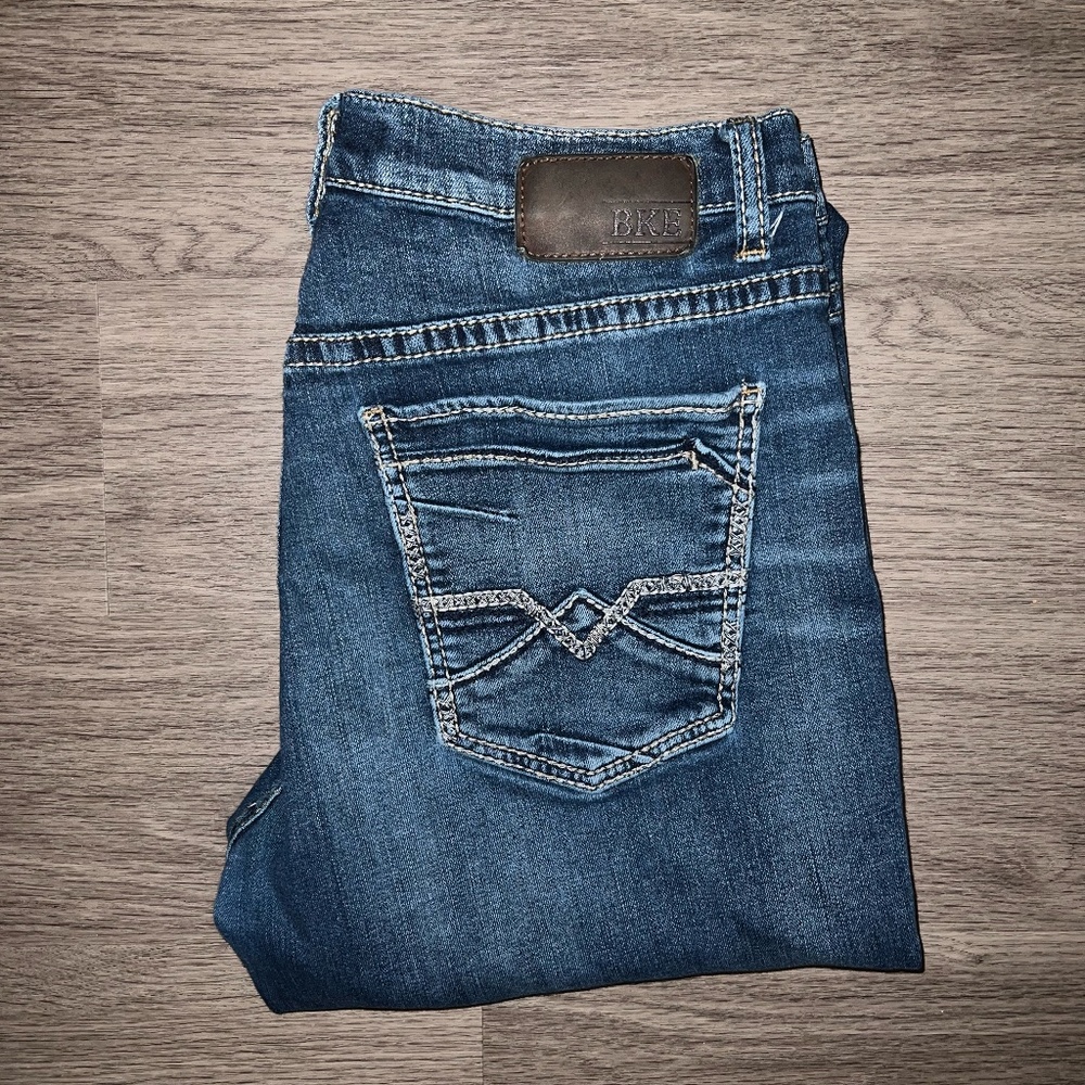 BKE Denim Tyler Straight Leg Jeans 34R. Style #ABS23081